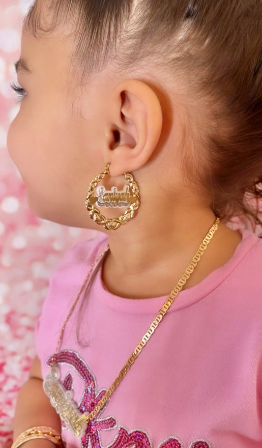 Kids Onyx Xo Earrings & Necklace set