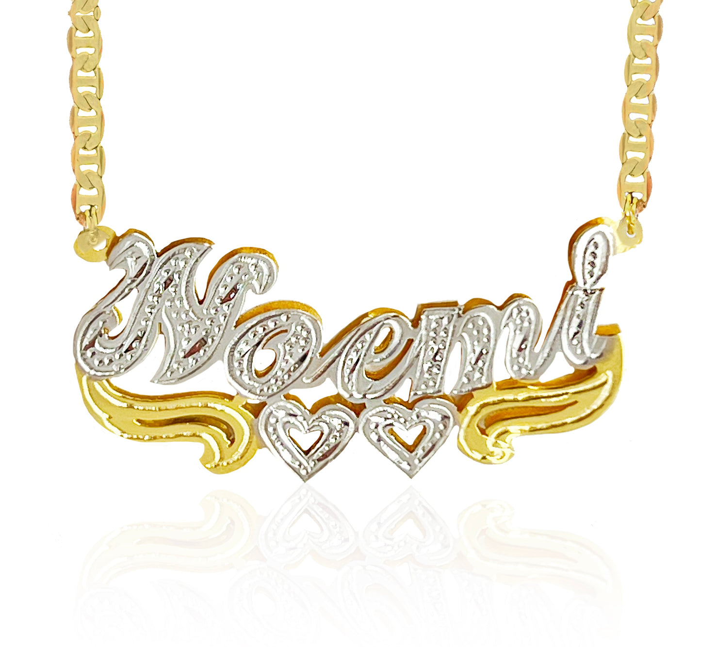 3D Pretty Hearts Frosted Necklace