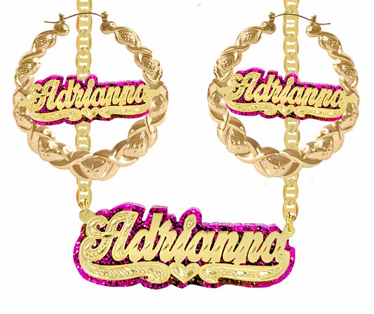 Onyx Xo Earrings & Necklace set