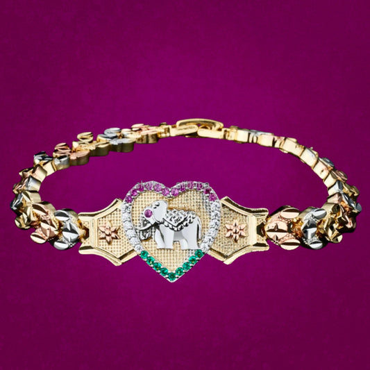 Elephant Tri-Tone Bracelet