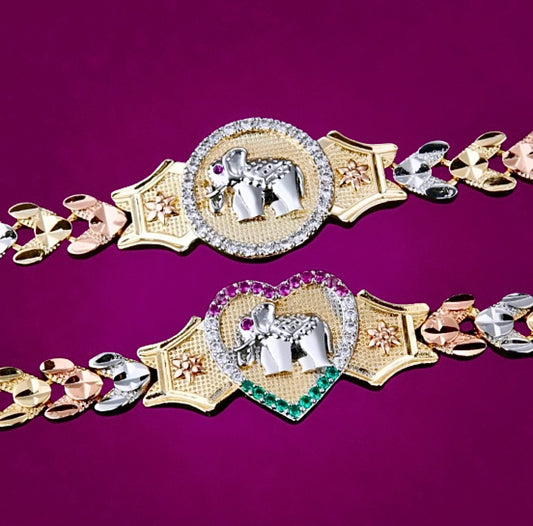 Elephant Tri-Tone Bracelet