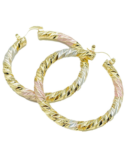 Tri-Tone Goddess Hoops