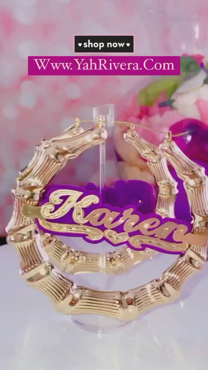 Kids Onyx Bamboo Earrings