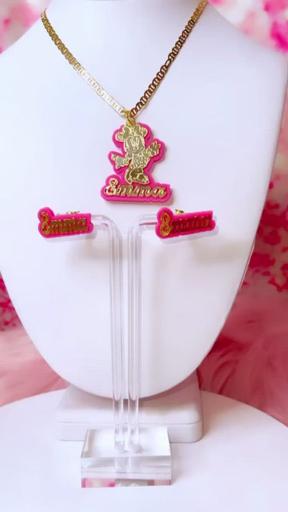 Any Character Necklace and Earrings Set