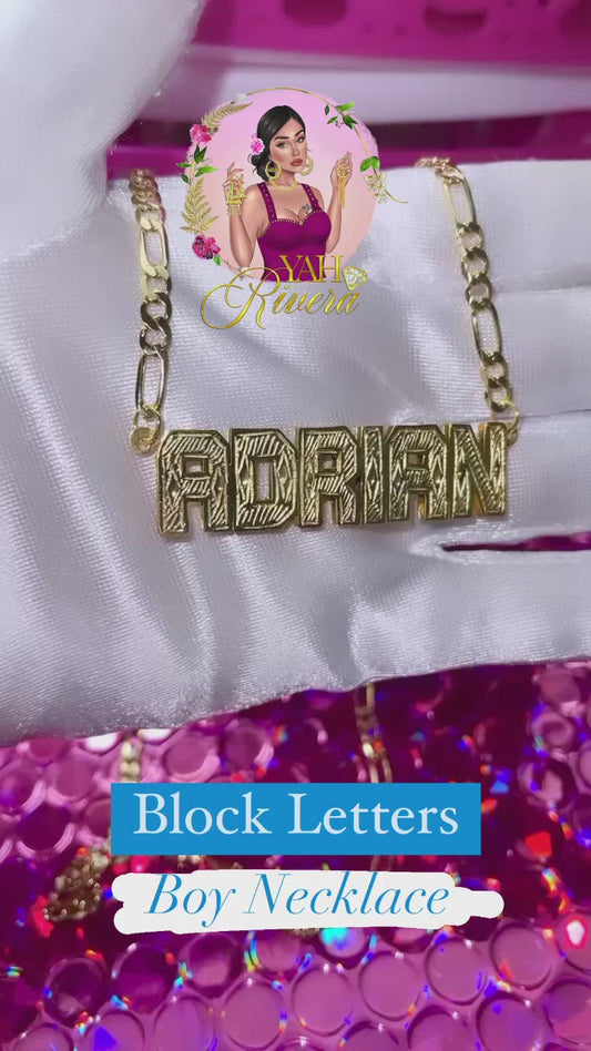 BLOCK LETTERS BOY NECKLACE