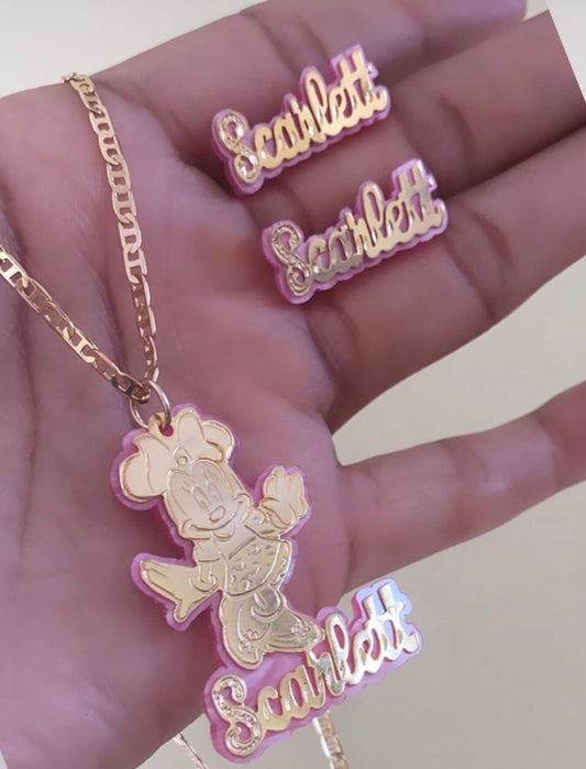 Any Character Necklace and Earrings Set