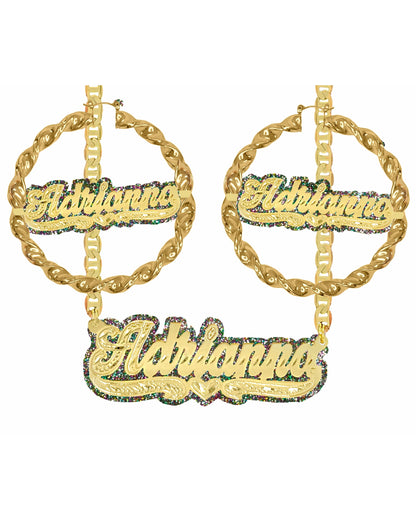 Onyx Twist Earrings Set