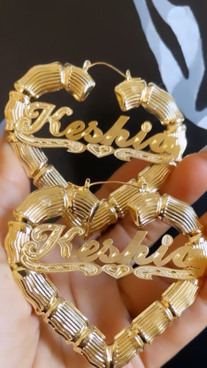 Kids Heart Bamboo Earrings