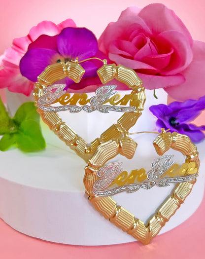 Heart Bamboo Earrings