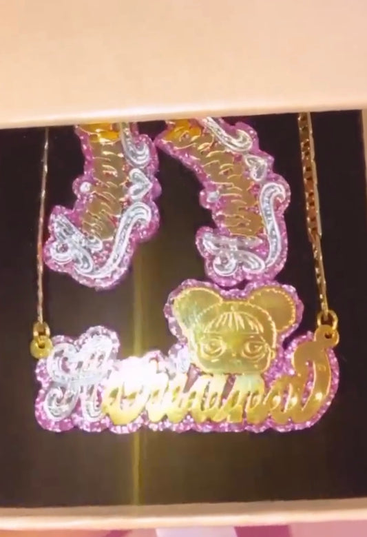 ANY Character Nameplate & Stud Set (Boy or Girl)