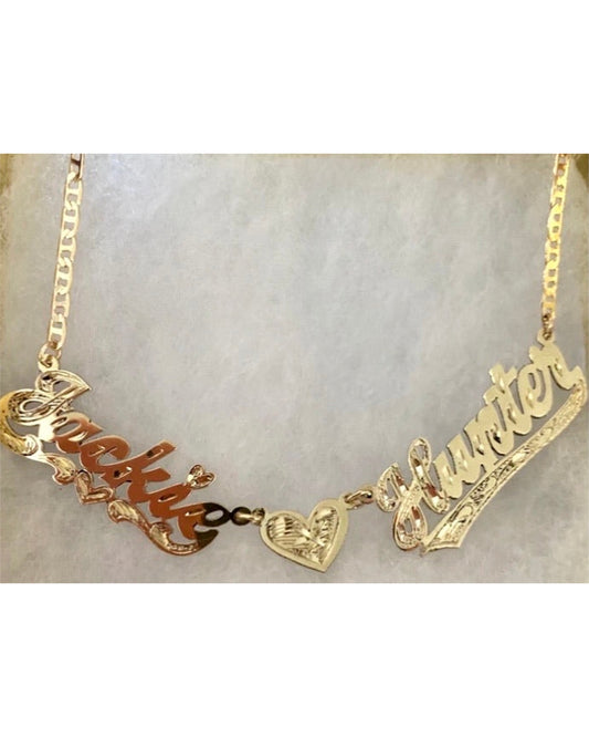 2 Names Heart Necklace