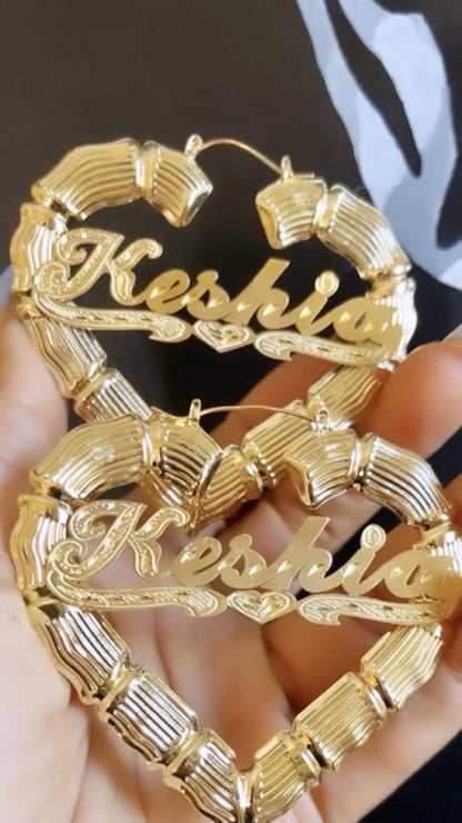 Heart Bamboo Earrings