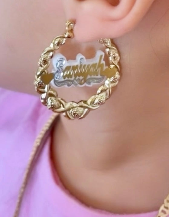 Kids Onyx Xo Earrings