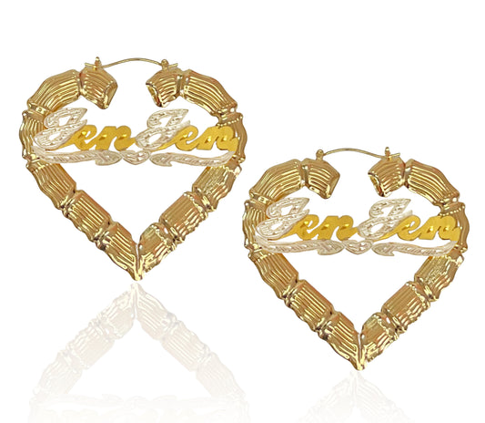 Heart Bamboo Earrings