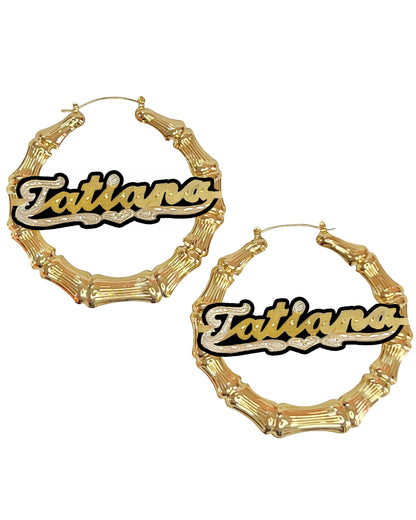 Kids Onyx Bamboo Earrings