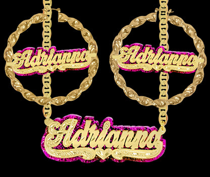 Onyx Twist Earrings Set