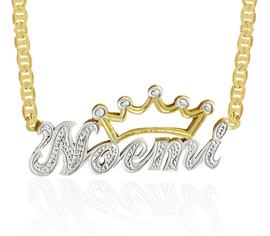 Girls 3D Frosted Crown Necklace